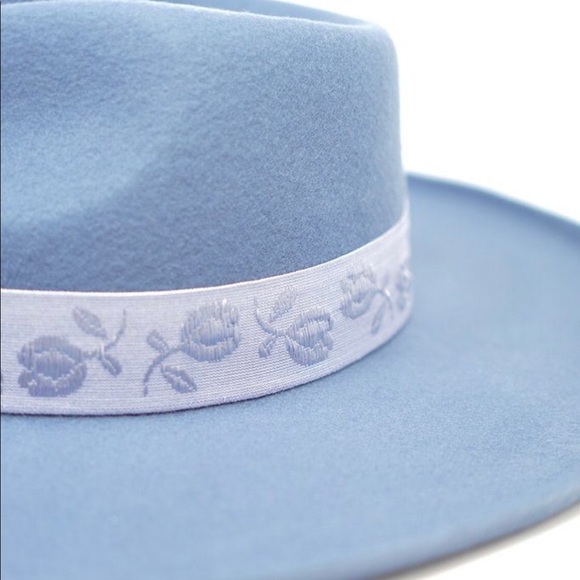 Olive & Pique Alondra Blue Wide Brim Felt Hat - Picture 4 of 5